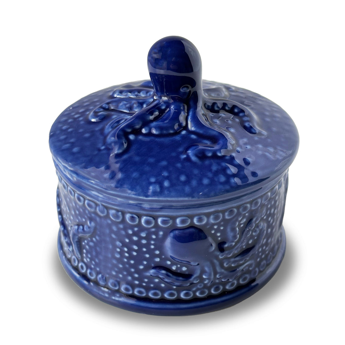 Navy Blue Octopus Jewelry Box: Elegant Ceramic Treasure Keeper