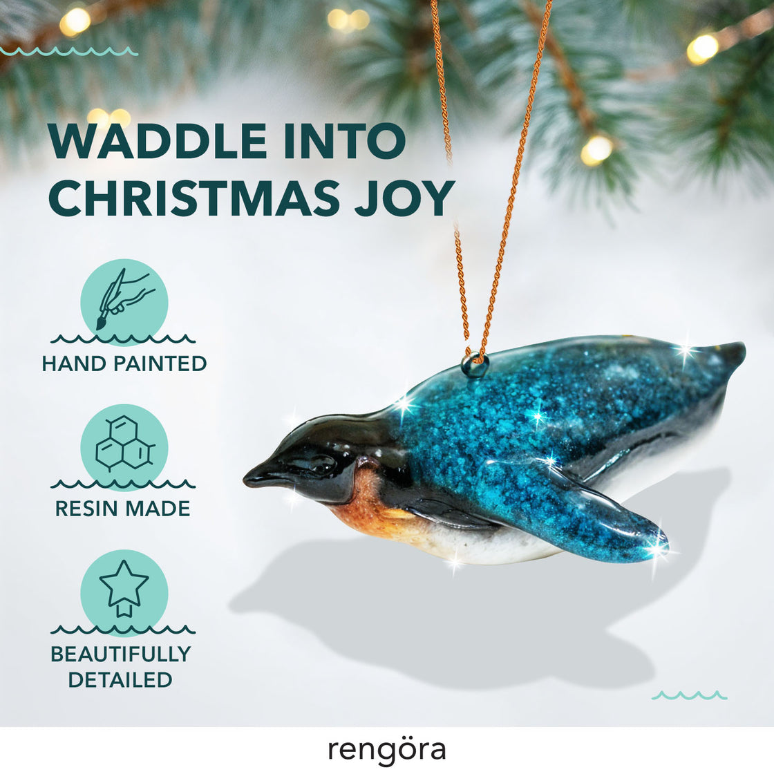 Christmas Ornaments - Penguin Ornament - Stocking Stuffer - Fun Gifts for Teachers or Coworkers - North Pole Magic! (Penguin)