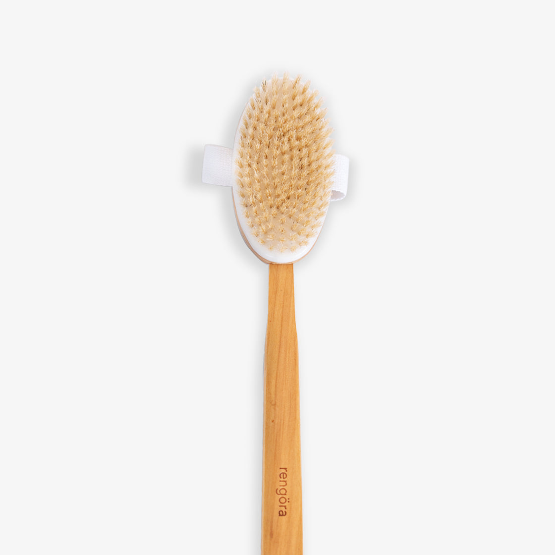 A detailed shot of a rengora 20-inch back brush set against a simple white backdrop