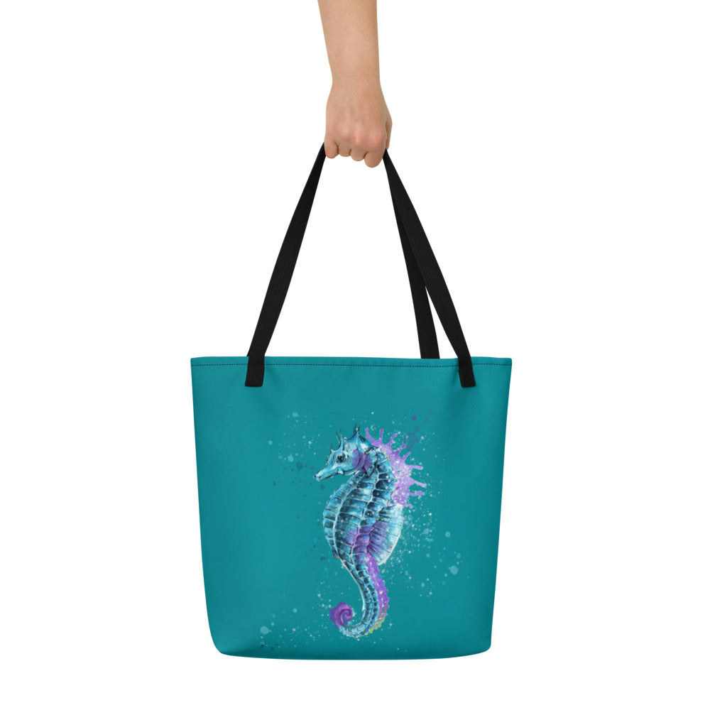 Sea Turtle and Seahorse Beach Bag