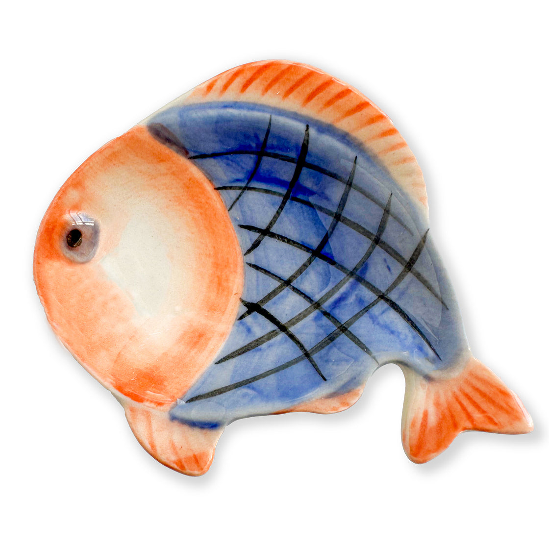  Mini Fish Plates in shades of orange and blue by rengora
