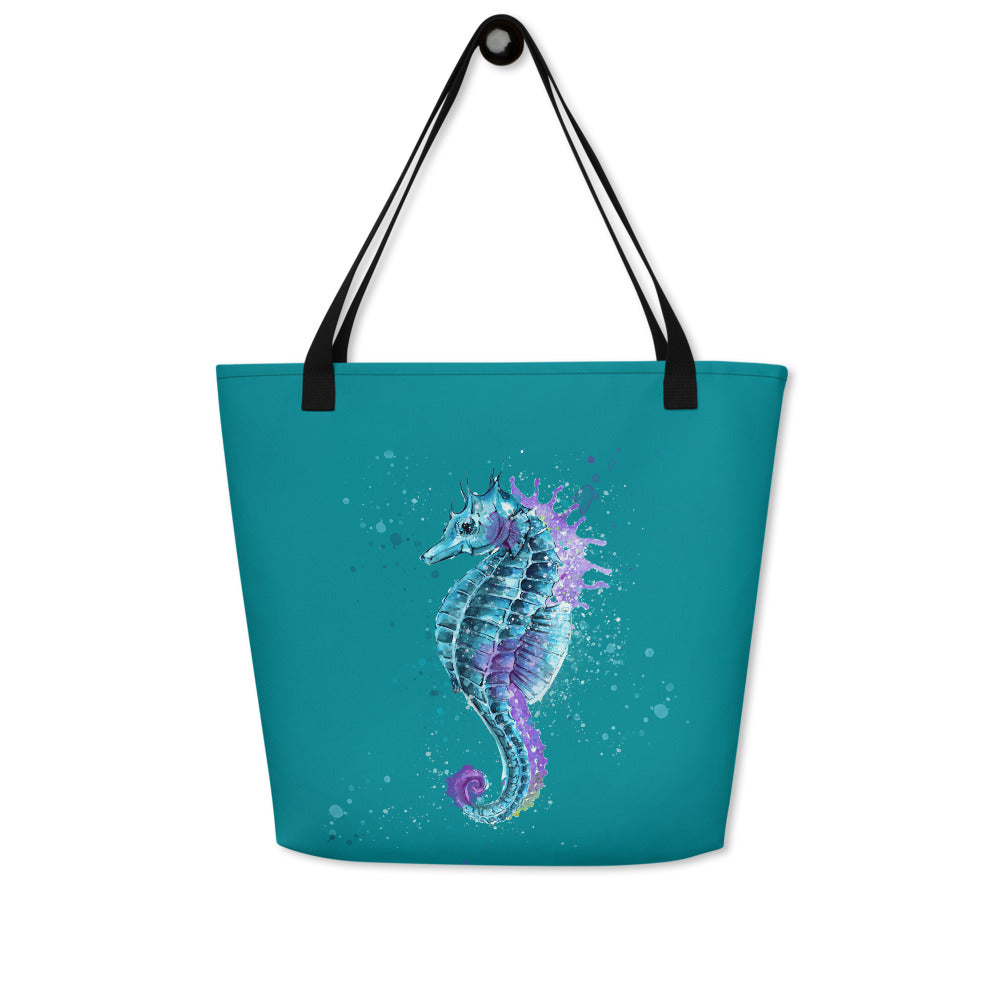 Sea Turtle and Seahorse Beach Bag