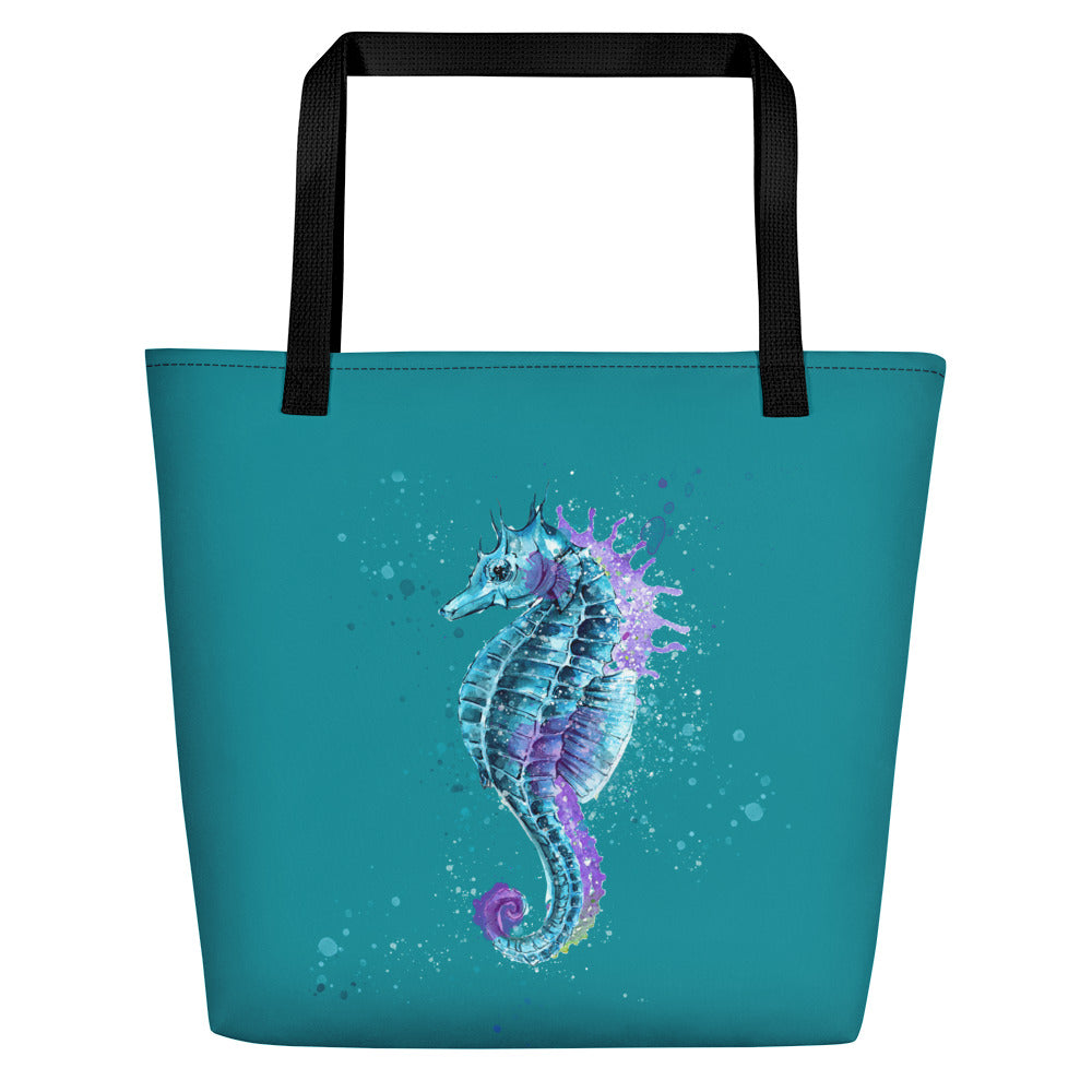 Sea Turtle and Seahorse Beach Bag