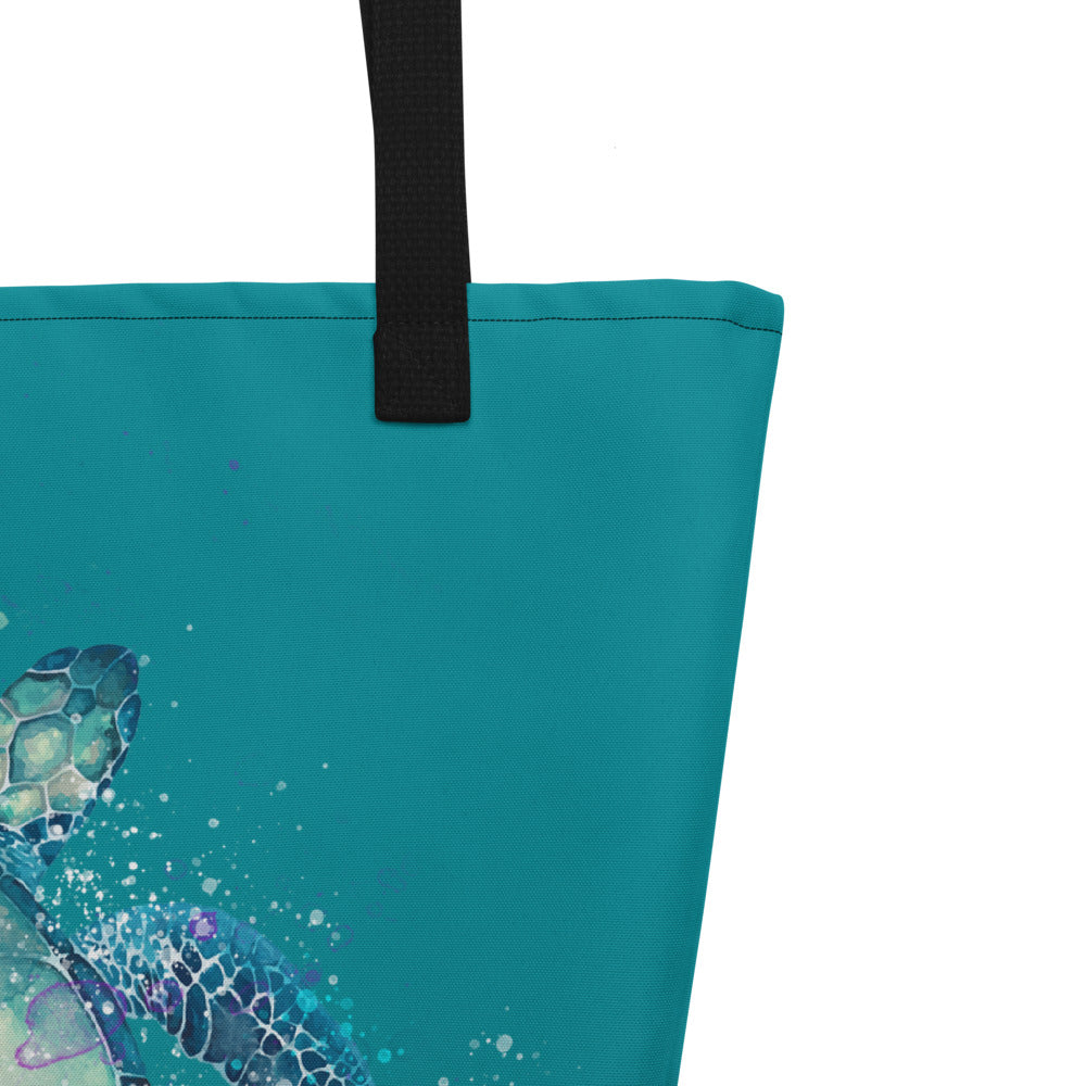 Sea Turtle and Seahorse Beach Bag