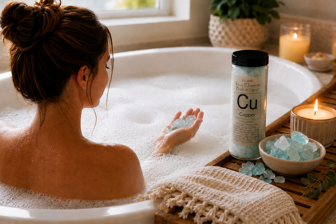 Copper Bath Salts – Mineral Soak with Calendula Gardenia Mist