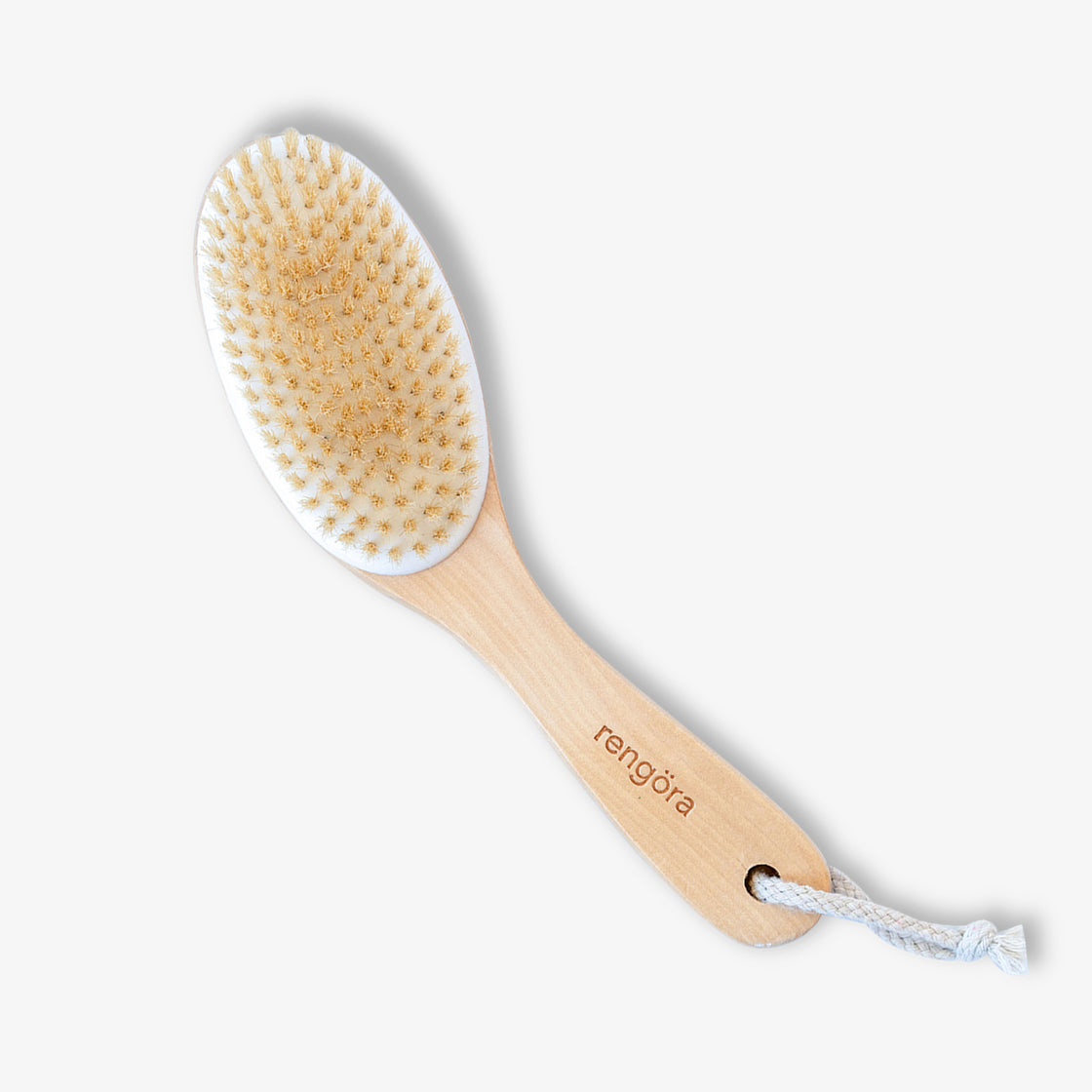  A detailed shot of a rengora dry body brush set against a simple white backdrop