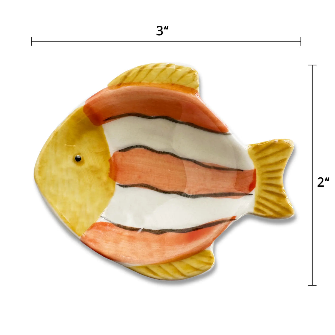 Vibrant Mini Fish Plates in yellow and orange, with cute eye by rengora