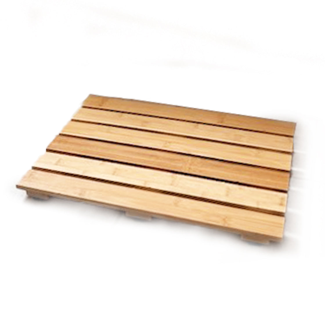 Wooden Bathroom Mat, Sturdy Bamboo Design, 6 Slats, Indoor/Outdoor