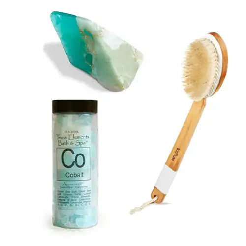 Ocean Rituals Bath Bundle: Soap Rock + Bath Salts +  XL Back Brush