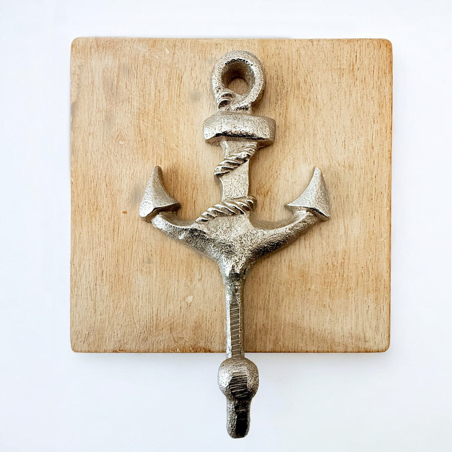 Nautical Anchor Wall Hook – Rustic Coastal Towel Hanger