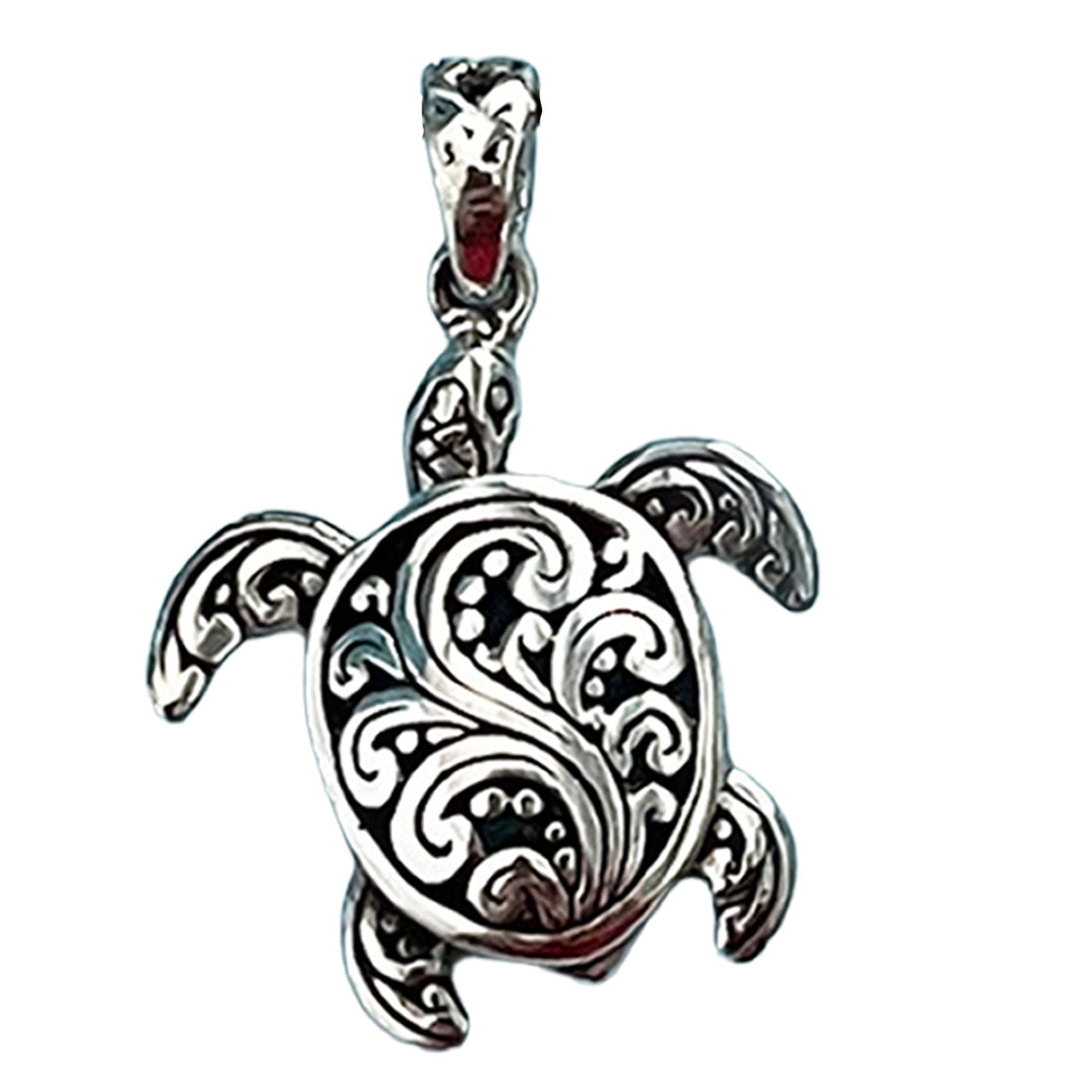 Rengora Sterling Silver Sea Turtle Pendant – Handmade Filigree Design - 2 Sizes
