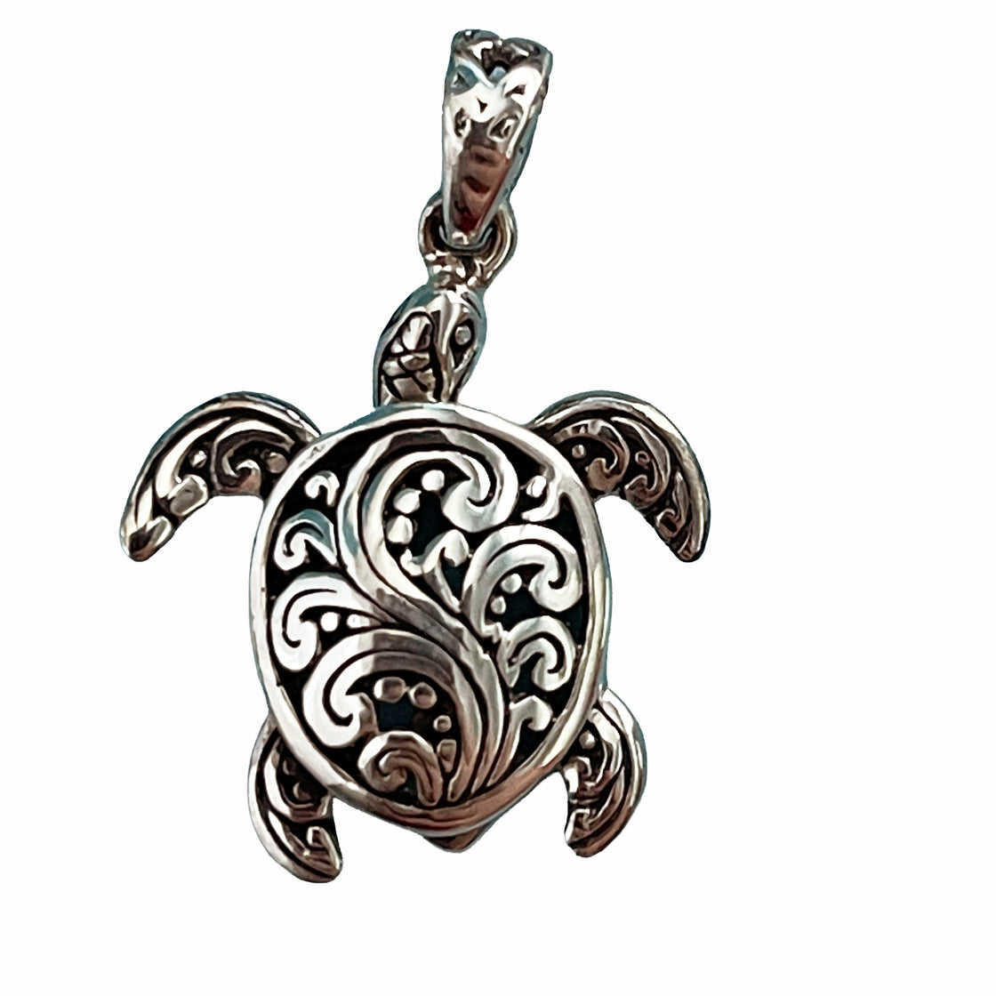 Rengora Sterling Silver Sea Turtle Pendant – Handmade Filigree Design - 2 Sizes
