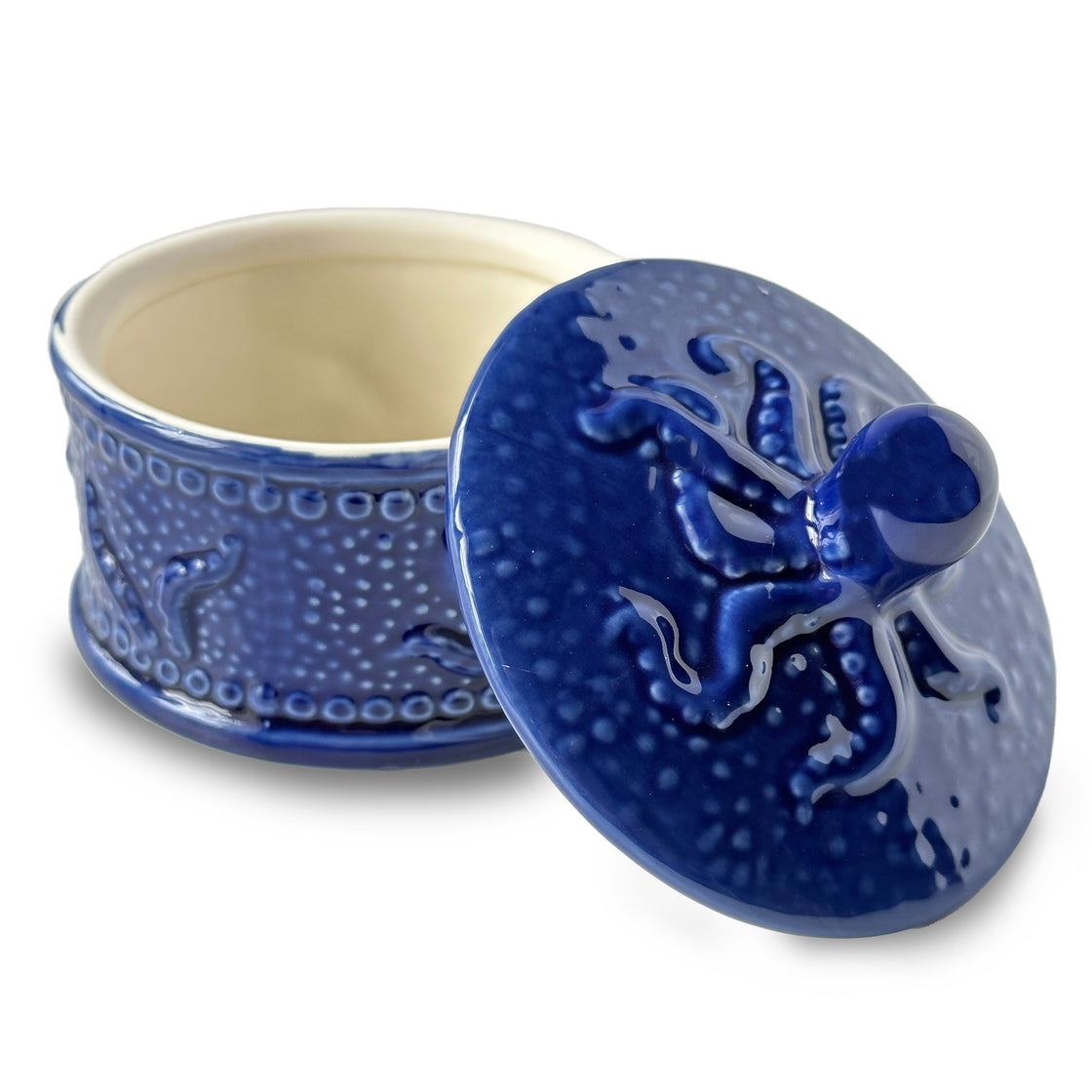 Navy Blue Octopus Jewelry Box: Elegant Ceramic Treasure Keeper