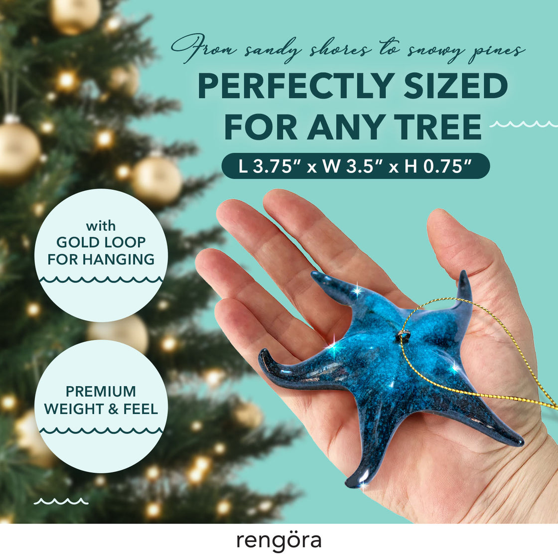 Blue Starfish Christmas Ornament - A Seaside Splash of Holiday or Halloween Delight!