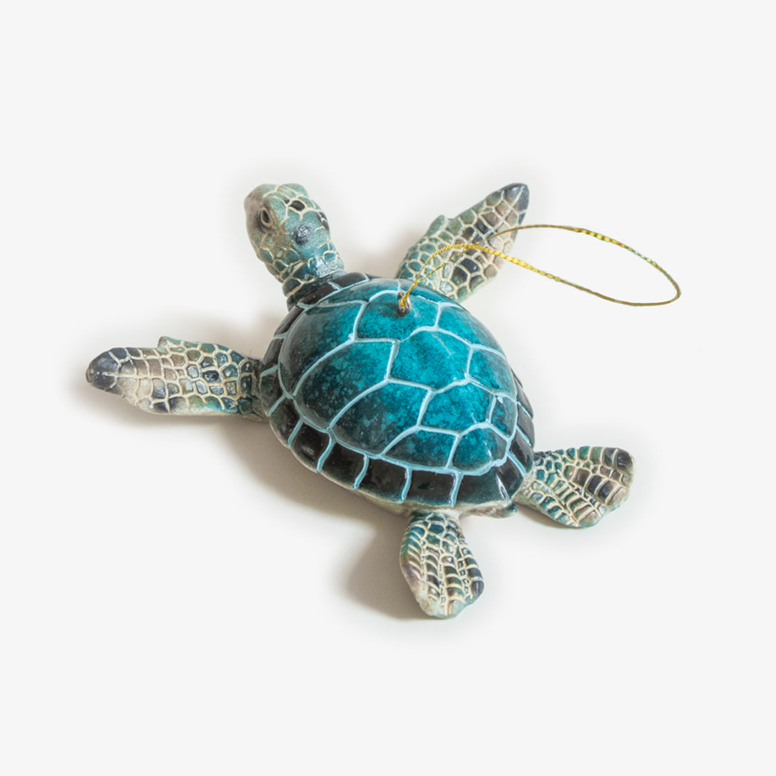 beautiful blue / teal sea turtle Christmas ornament by rengöra