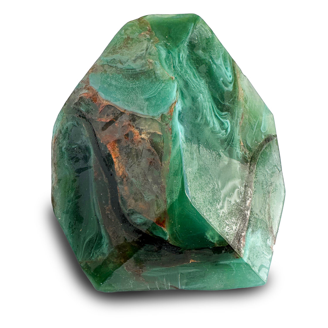 Jade SoapRock® - bar of beautiful jade green marbled soap with strands of coppery gold - made to look like the actual rock!