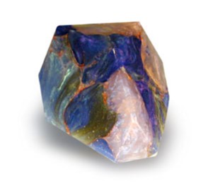 Opal SoapRock® - deep purple, orange, soft pink and a hint of olive green mix together to create a bar of soap that looks like an opal gemstone!