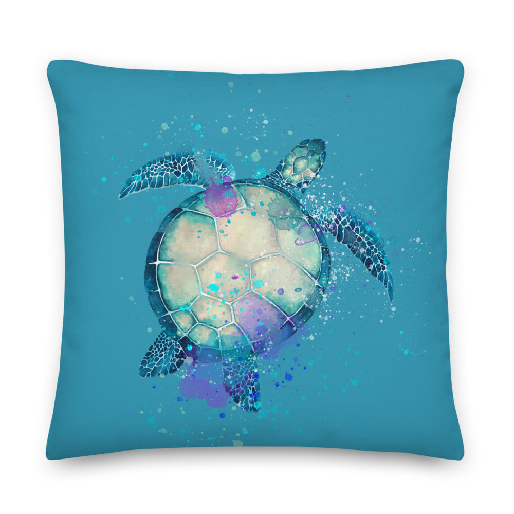 Sea Turtle Premium Custom Design Blue Pillow