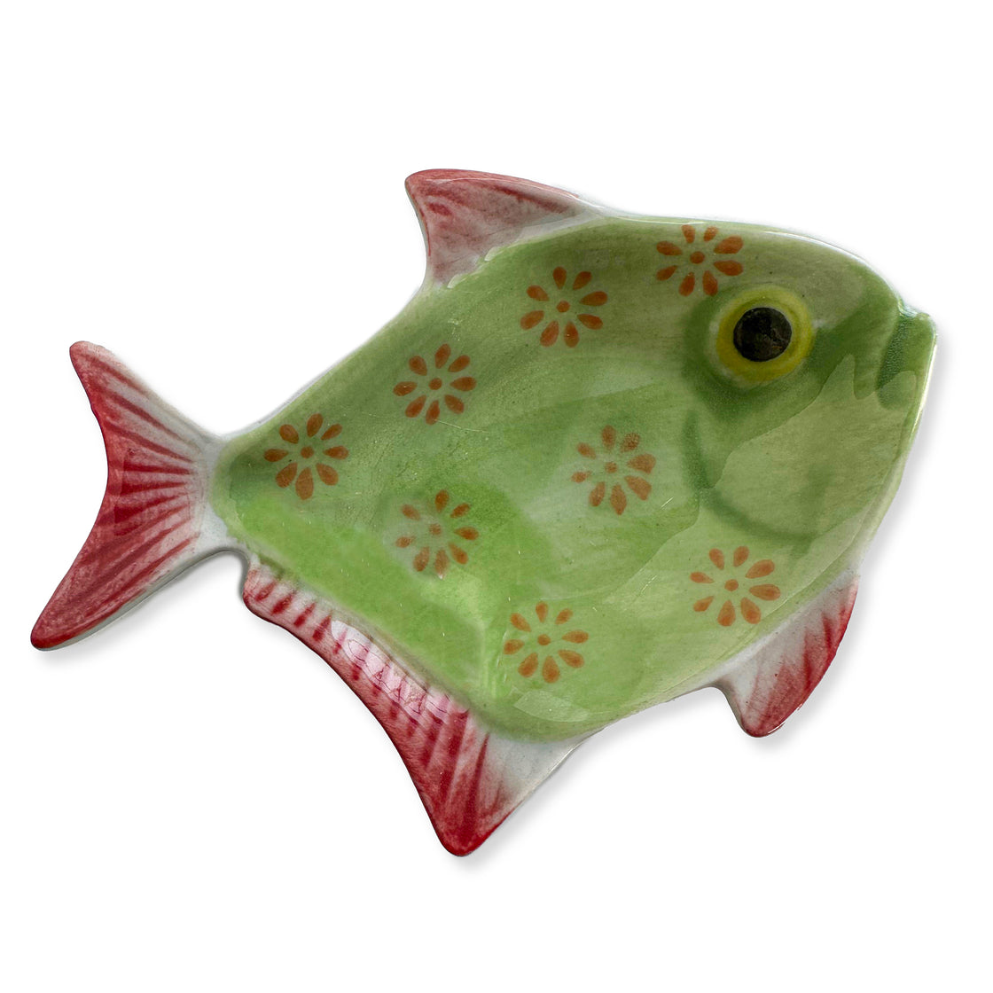  Mini Fish Plates in shades of red and green by rengora