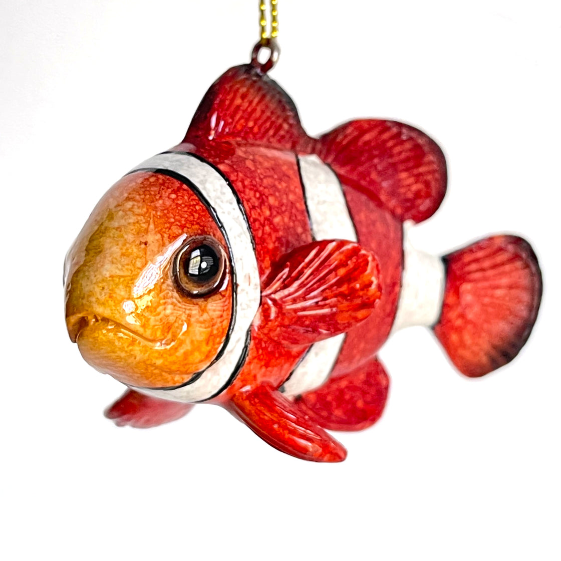 Christmas Ornaments - Home Decor - Hand-Painted Clownfish - Best for Tree Hanging, Bathroom Decorations, Stocking Stuffers, Scuba Lovers and Ocean Enthusiasts