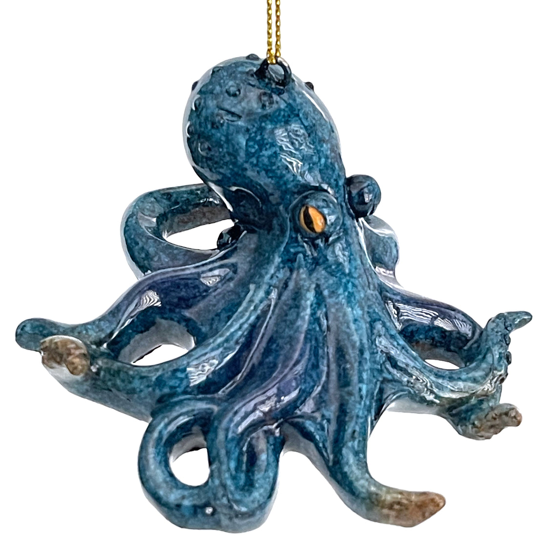 The intricate bluish octopus design from rengora resembles a lifelike octopus suspended against a clean white backdrop