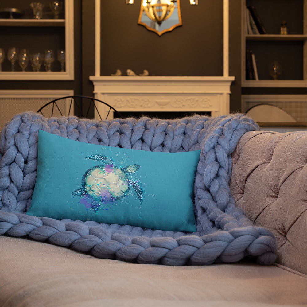 Sea Turtle Premium Custom Design Blue Pillow